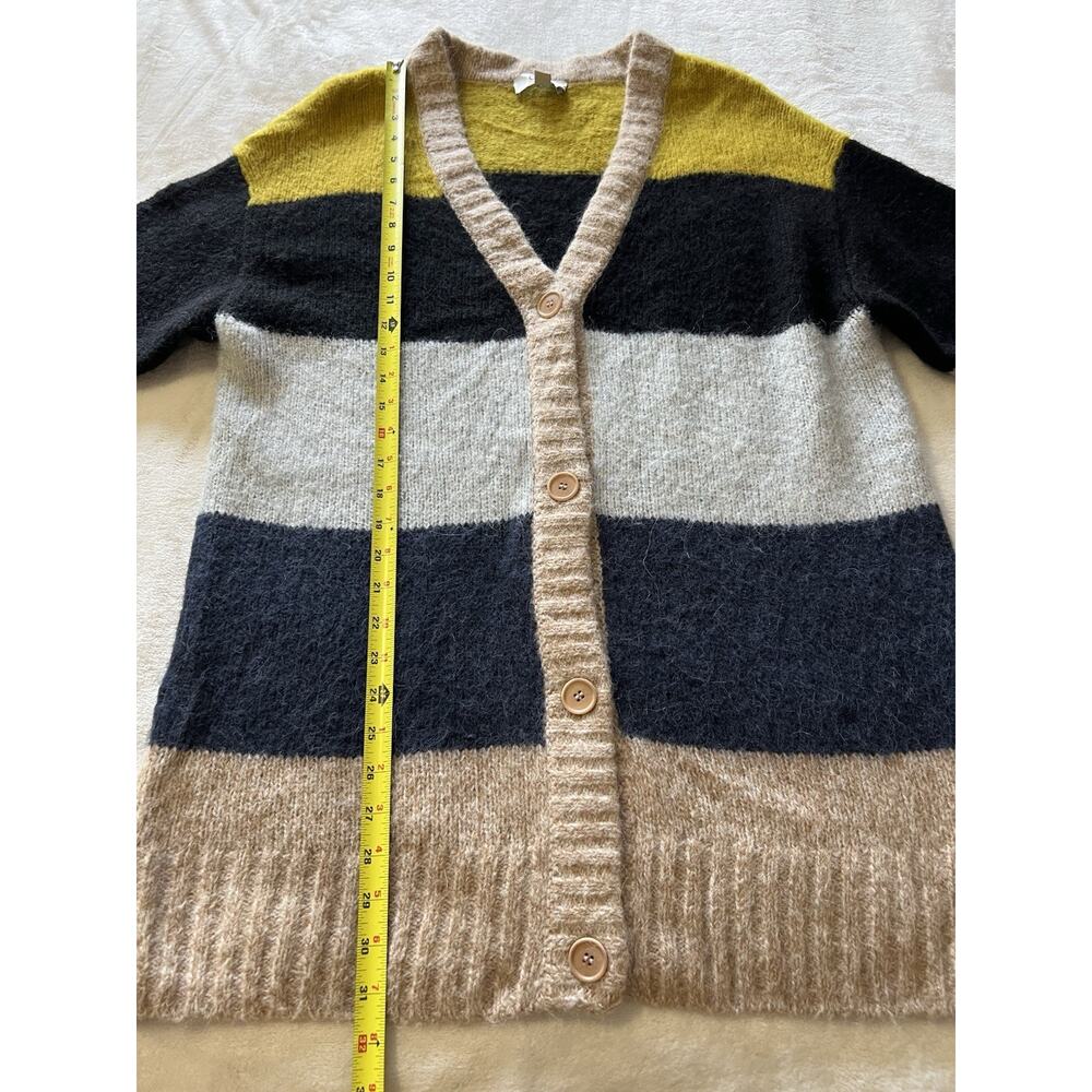 COS Size Small Women’s Alpaca Wool Blend Stripe Oversized Cardigan Sweater - Picture 12 of 16